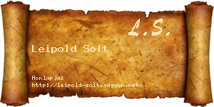 Leipold Solt névjegykártya
